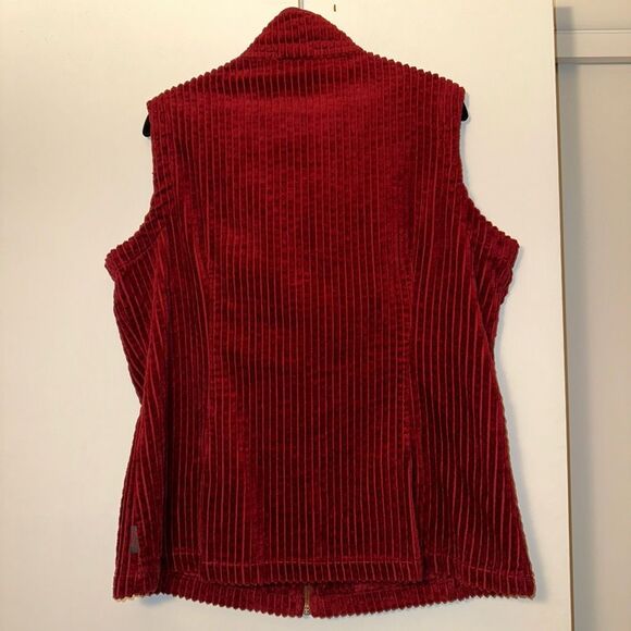 Woolrich Vintage Corduroy Zipper Vest Deep Ruby Red Womens Large EUC - Picture 5 of 11